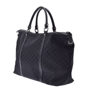 Gucci Leather Black Bag Handbag Canvas